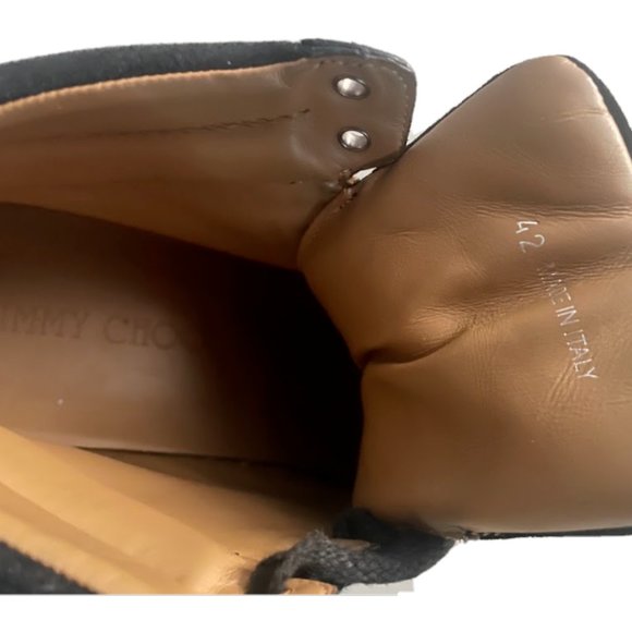 Jimmy Choo Belgravia Leopard men's black high-top sneakers US9 EU42 - Picture 7 of 12